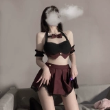 Сексуальная милая студенческая юбка в складку, комплект, нижнее белье, с акцентом на бедрах