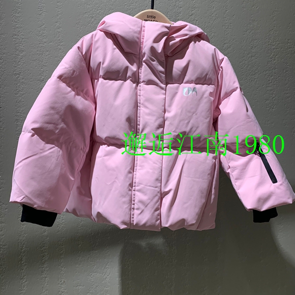 小moco童装2024冬季新款男女童连帽短款羽绒服 KBD4EIN003