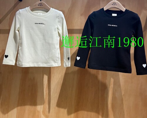little moco专柜正品25年秋女童圆领印花长袖T恤KBE3TEE027