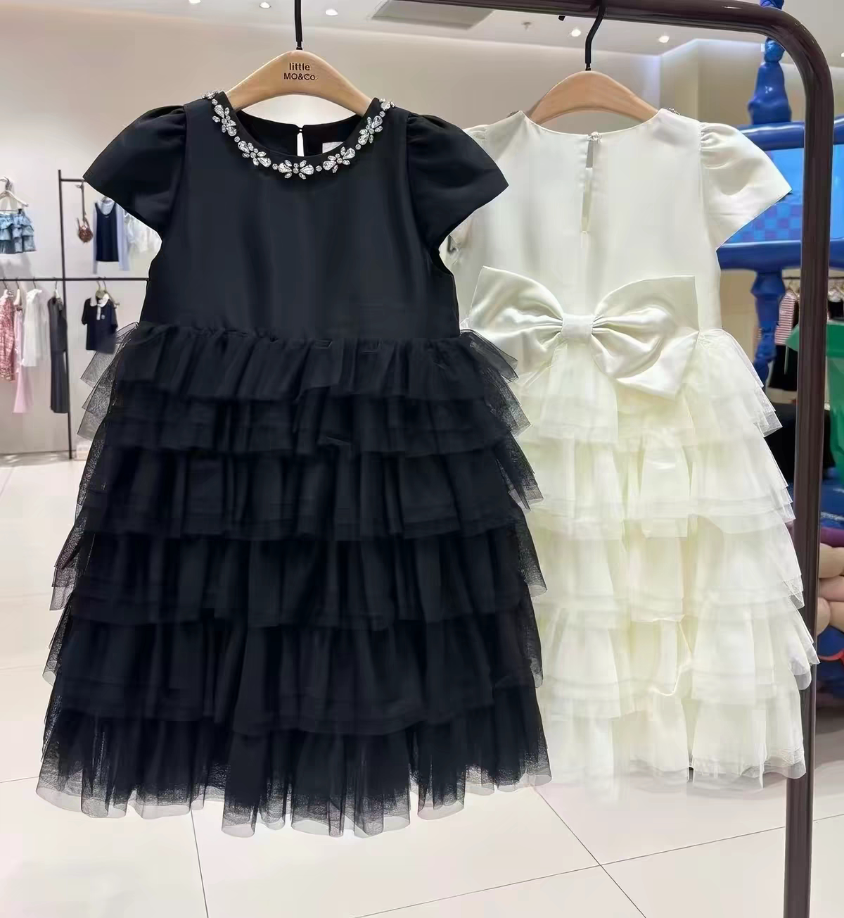 little moco专柜正品26新女童蝴蝶结蛋糕裙纱裙公主裙KBF3DRS021