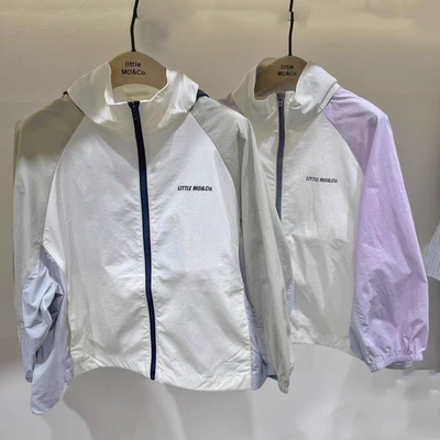 little moco专柜正品25年夏男女童防晒长袖连帽外套KBE2JKT013