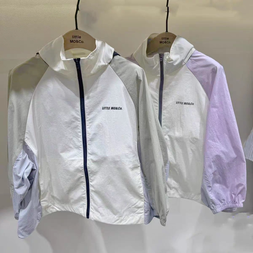 little moco专柜正品25年夏男女童防晒长袖连帽外套KBE2JKT013