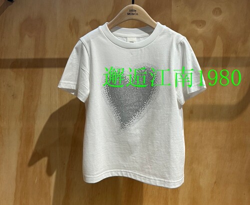 little moco童装2026年春装新款纯棉烫钻短袖T恤 KBF1TEE015