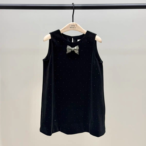 littlemoco专柜正品26秋款女童蝴蝶结丝绒背心裙连衣裙KBF3DRS022