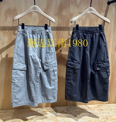 littlemoco25秋新品男童女童直筒裤工装裤KBE3PAT016