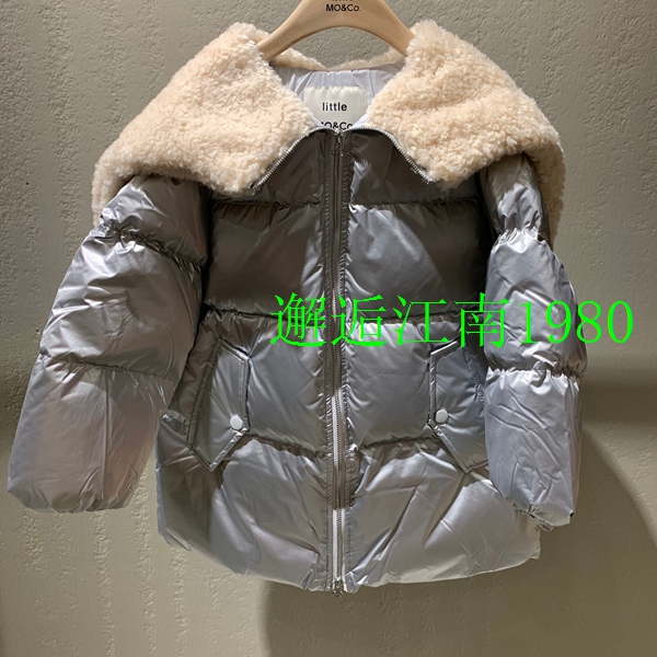 little moco专柜正品24年冬女童毛领中长款羽绒服外套KBD4EIN034