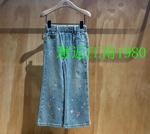little moco正品26年春款女童牛仔微喇牛仔长裤休闲裤KBF1JEN016