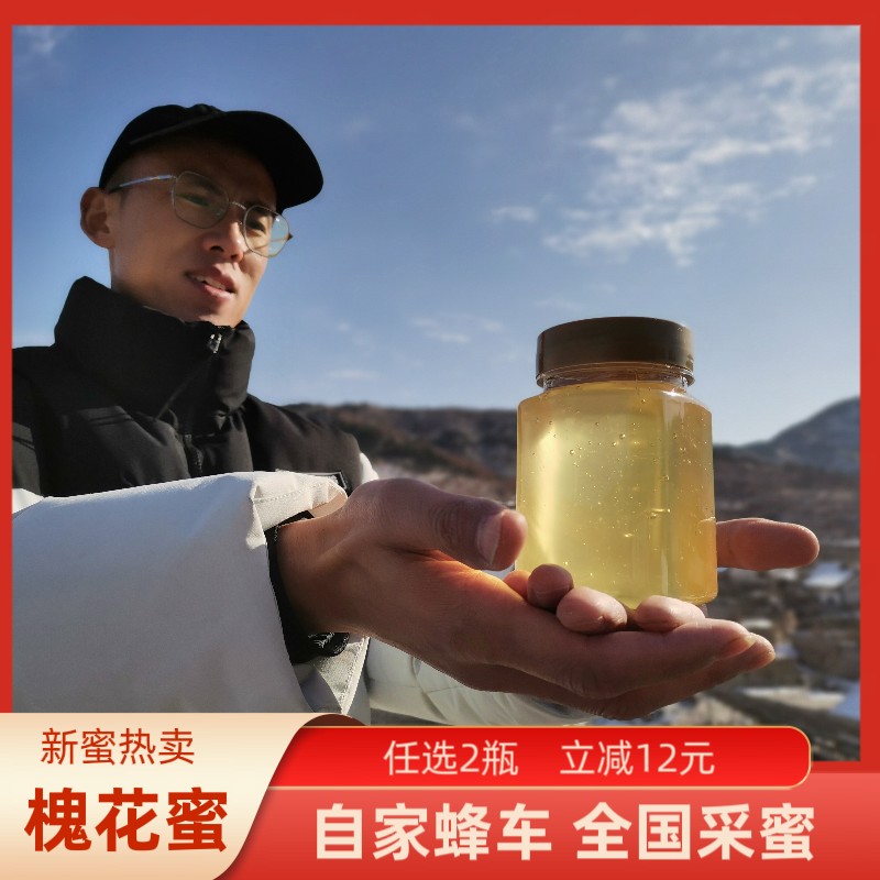 山东农家自产槐花蜜纯正天然于哥哥家的蜂蜜0添加成熟原蜜500g