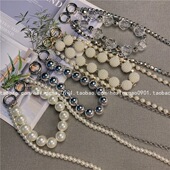 少女心仙女风珍珠手提链手机壳斜跨链通用百搭高档包包链条挂肩