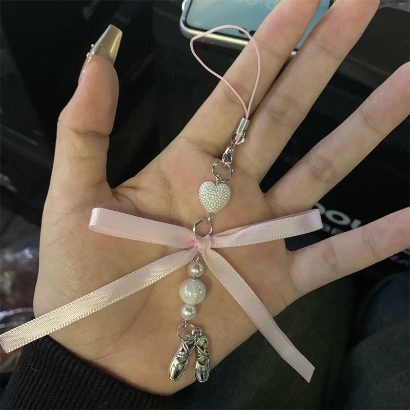 【芭蕾舞风】原创少女粉心美学ballet蝴蝶结丝带手机链ccd挂件手腕绳手机链钥匙扣ins挂绳百搭通用腕带短链