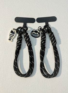 新款手机链男女通用精致高级感挂件吊绳小鱼猫咪吊坠ccd相机门禁卡U盘包包钥匙扣编织含夹片小众挂绳防丢防摔