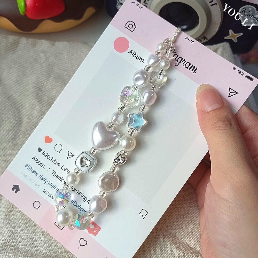 银色奇异珠手机链diy珠串链条手腕挂绳相机挂饰高级感挂件女挂链