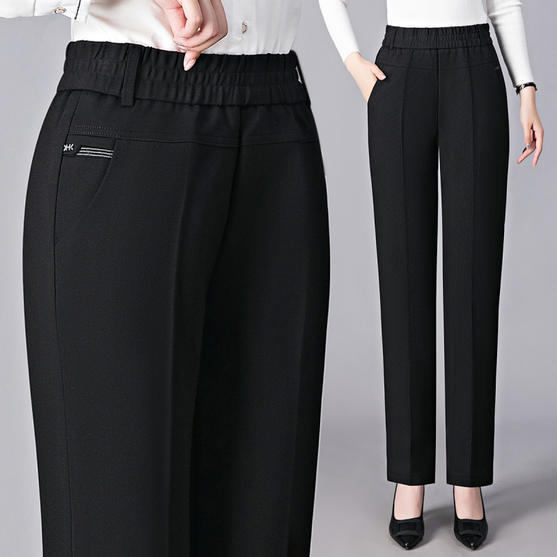 中年妈妈裤子2025年新款秋冬长裤直筒休闲时尚百搭加绒中老年女裤