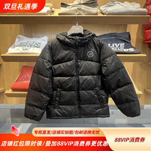 李宁25冬新款 韦德系列舒适休闲运动保暖80鹅绒连帽羽绒服AYMV065