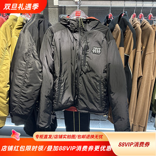 中国李宁25冬新款 联名系列双面穿保暖连帽90绒短羽绒服AYMV527