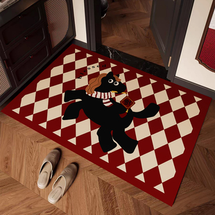 马年入门卡通新年红色入户门地垫家用进户门可裁剪进门门口脚垫