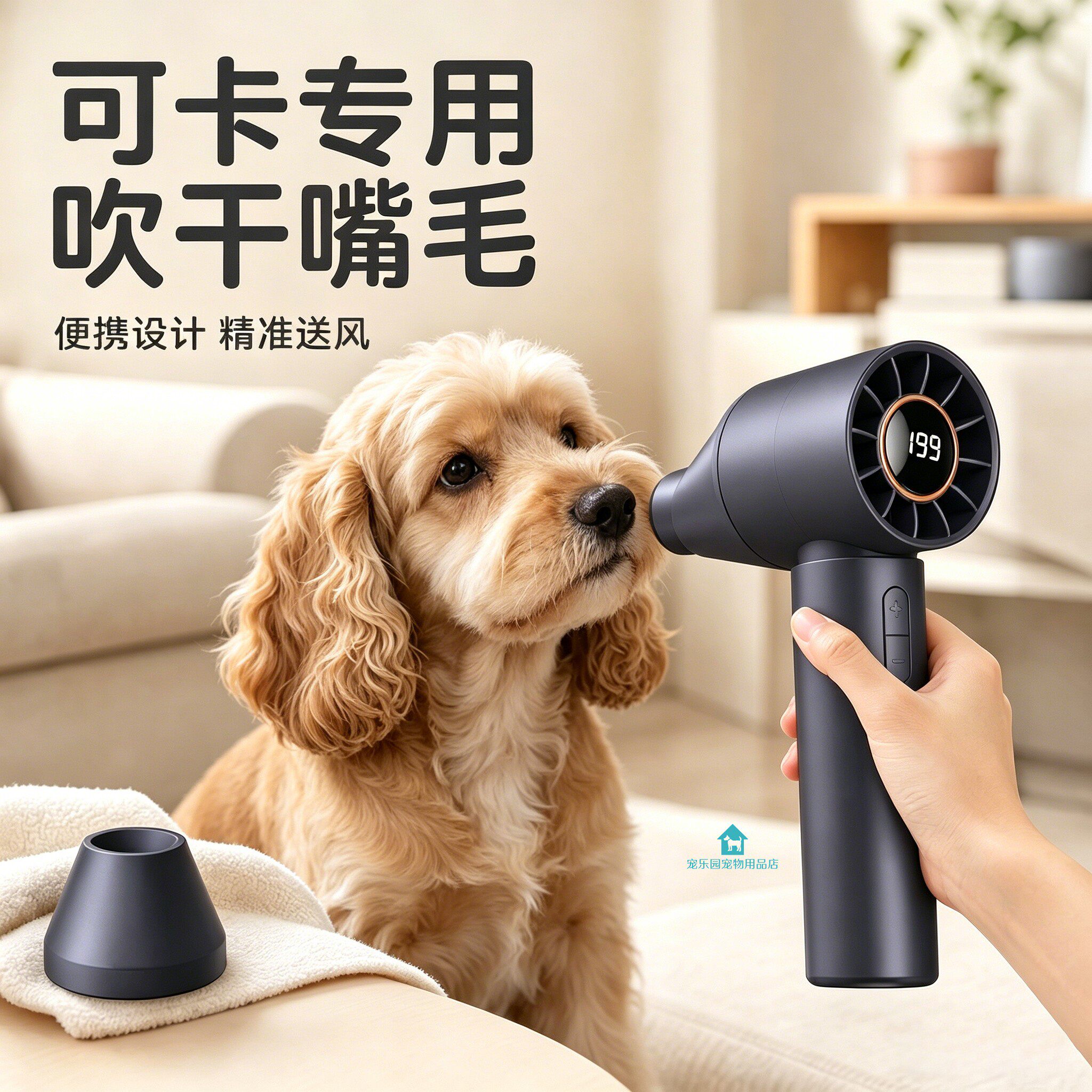 可卡专用狗狗吹嘴毛吹风机小狗面部嘴毛吹毛机宠物胡子电吹风脸部
