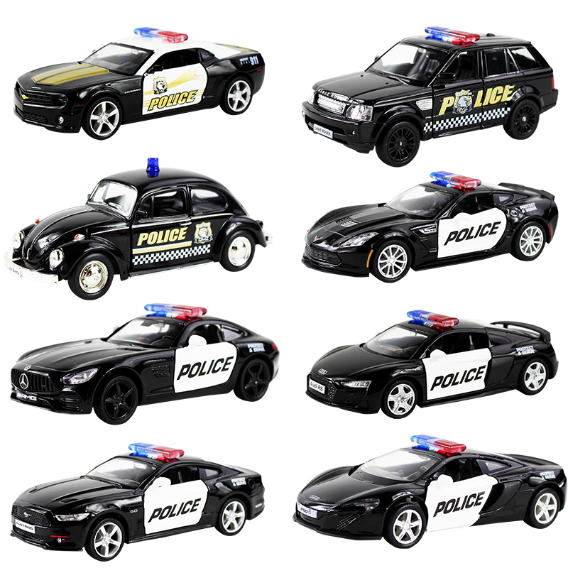 奔驰野马警车跑车模型仿真合金