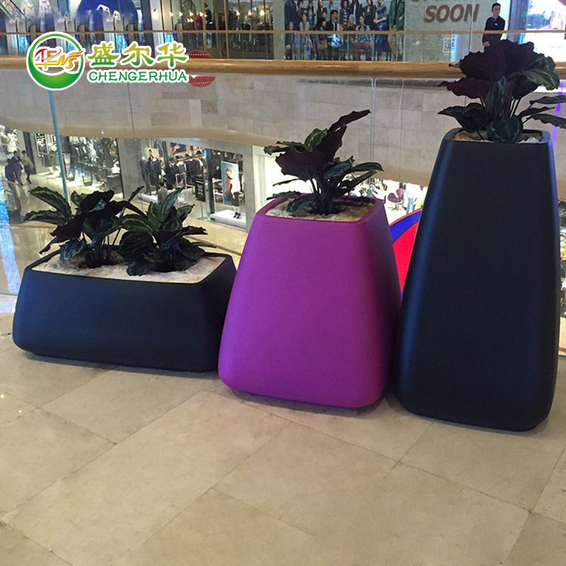 创意玻璃钢商场售楼处花盆样板房花器落地花缸装饰酒店花盆美陈