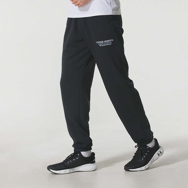 正品UA安德玛简约束脚宽松百搭训练男款运动休闲针织长裤6010098