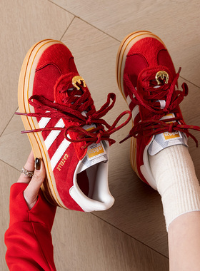 正品ADIDAS阿迪达斯三叶草女简约百搭运动休闲系带低帮板鞋KJ4293