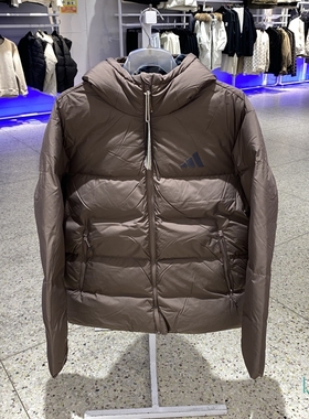 新款正品Adidas阿迪达斯纯色连帽保暖男运动休闲羽绒服KC5945