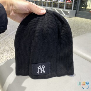冬季正品MLB男帽女帽情侣帽子NY小标时尚百搭针织帽保暖绒线帽
