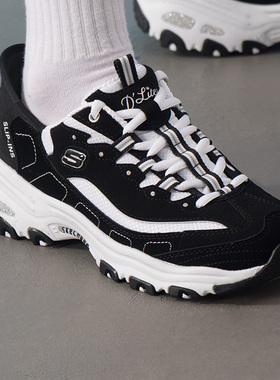 新款正品Skechers斯凯奇经典增高百搭女运动休闲鞋熊猫鞋150030