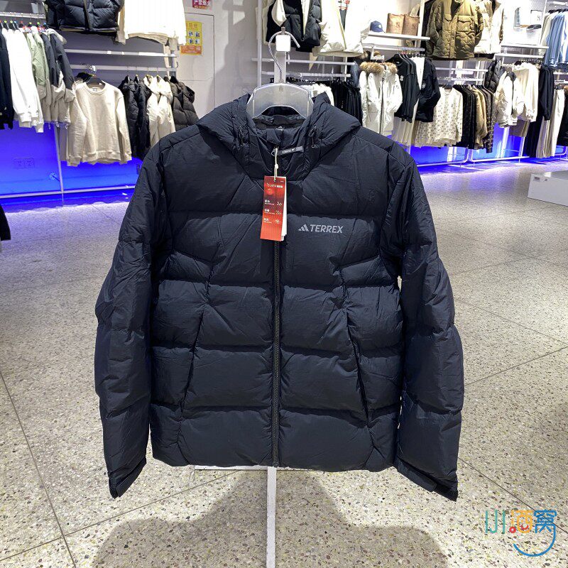 正品ADIDAS阿迪达斯男装保暖户外运动休闲连帽羽绒服外套JV8723
