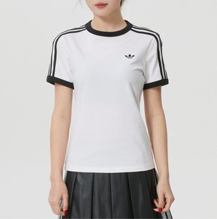 新款正品ADIDAS阿迪达斯三叶草女修身百搭运动休闲短袖T恤KD3683