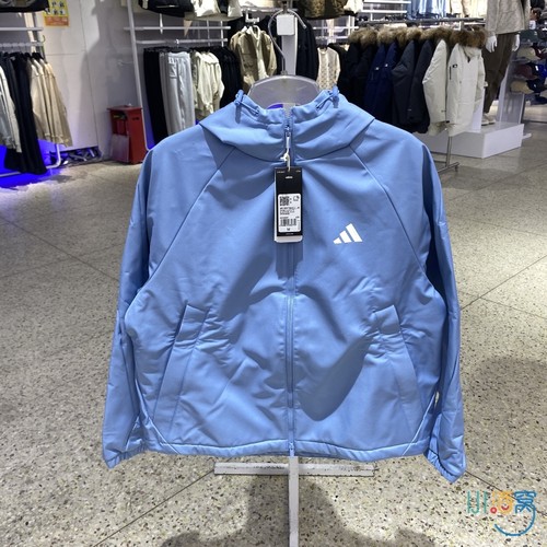 正品阿迪达斯加绒连帽女夹克外套