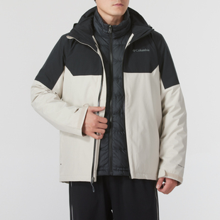 正品哥伦比亚Columbia男款连帽运动休闲羽绒三合一外套WE6671278