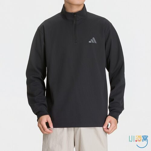 新款正品ADIDAS阿迪达斯简约男运动休闲半拉链立领长袖卫衣KX6534