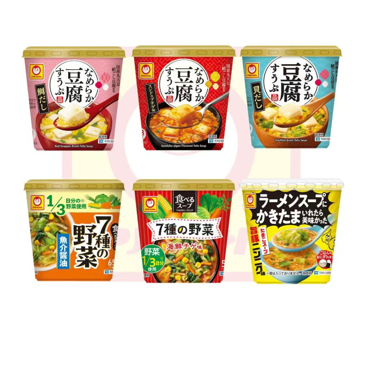 日本直邮东洋水产嫩滑豆腐汤7种蔬菜蛋花宿舍免煮健身低卡即食汤