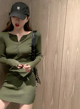 毛衣裙潮女性感修身气质紧身一步裙收腰短款显瘦包臀裙内搭打底裙