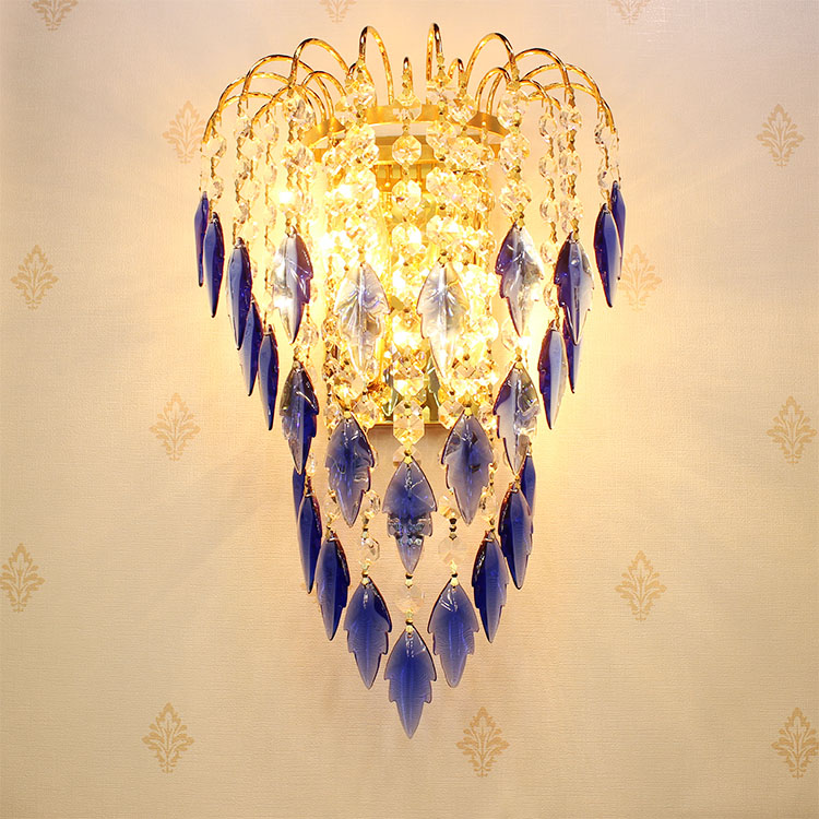 促销欧式现代简约玻璃水晶壁灯客厅背景过道卧室床头创意墙壁灯