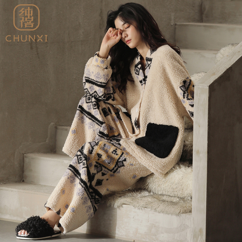 珊瑚绒睡衣女冬季2024年新款