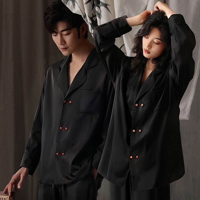 一男一女四季通用冰丝睡衣