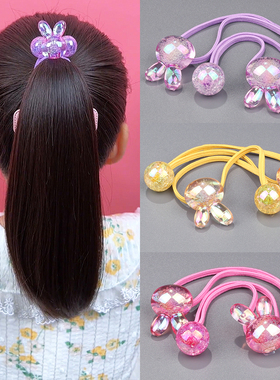 可爱儿童兔子双头马尾皮筋小熙瓜网红弹力不伤发长绳发圈头绳韩版