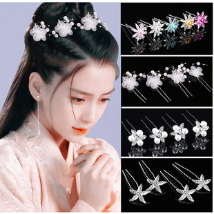 韩版汉服配饰头饰古风发夹发簪子发饰水钻海星发卡小头花儿童女童