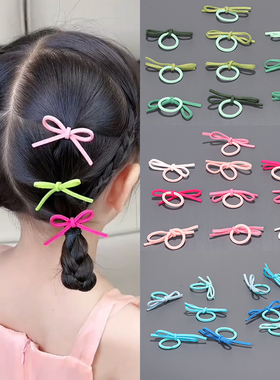 儿童甜美蝴蝶结小皮筋扎辫子小女孩不伤发甜酷拇指彩色发圈宝宝