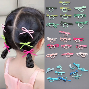 儿童甜美蝴蝶结小皮筋扎辫子小女孩不伤发甜酷拇指彩色发圈宝宝