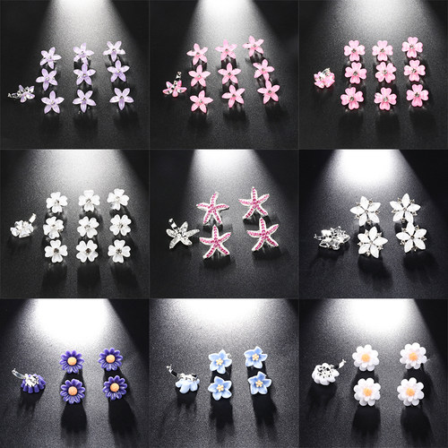 点缀甜美风花朵豆豆扣迷你小发卡