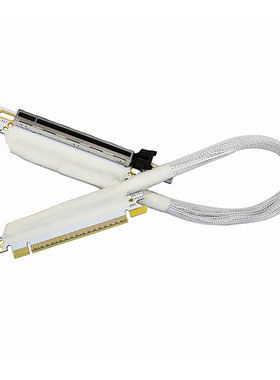 PCIE 5.0 X16显卡延长线白色270度套网线镀银线 GEN5转接线