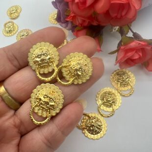 狮子头仿古拉手环金银财库门钉配件百宝箱纸扎门配件中秋折塔装饰