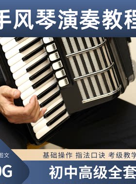 手风琴教程儿童指法教学线谱简谱入门指法基本功独奏技巧培训视频