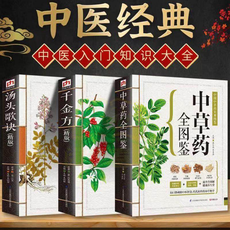 （正版）中草药全图鉴千金方 汤头歌决 彩色图解版中药材识别入门中国中医医学自学书籍中草药大全常用中药养生功效药方健康类方剂