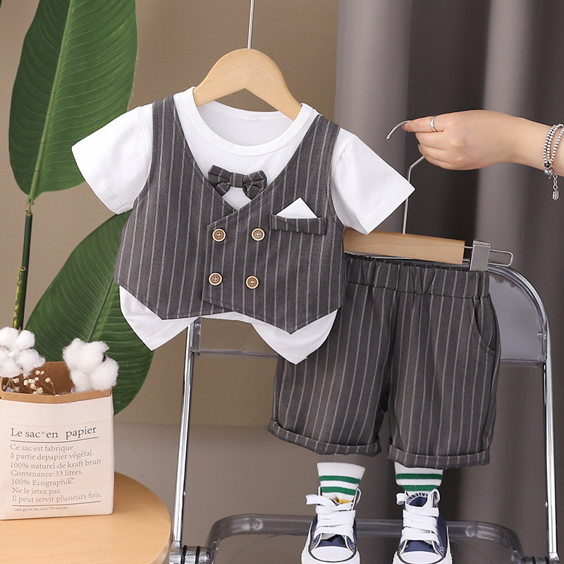 男童夏季西装周岁礼服套装图片