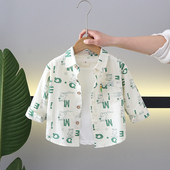 宝宝衬衣痞帅上衣休闲洋气儿童春装 童装 2026年新款 春秋季 男童衬衫