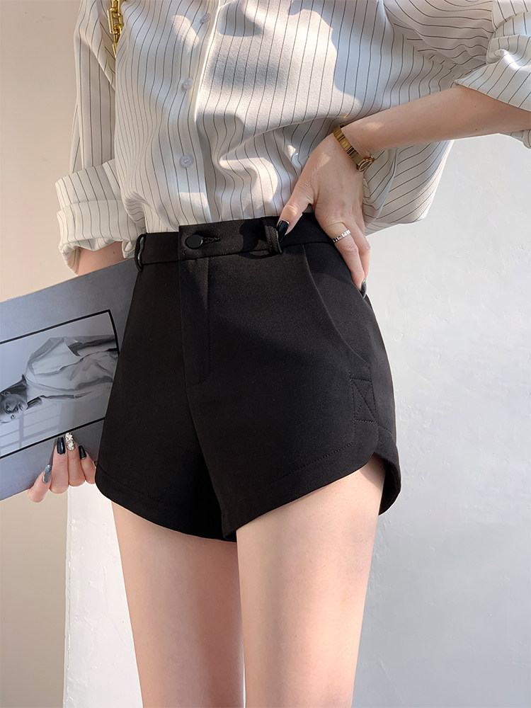 西装黑色短裤女秋冬2025新款打底外穿显瘦小个子裤子辣妹高腰热裤